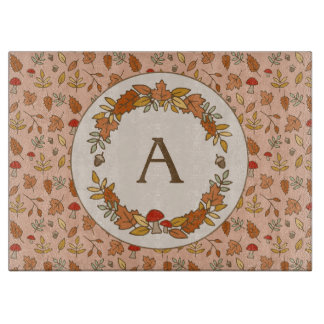 Planche À Découper Feuilles d'automne Monogram Thanksgiving