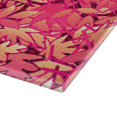 Planche À Découper Feuilles d'automne, tons rouges et oranges (Coin)