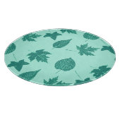 Planche À Découper Feuilles d'automne - turquoise et aqua (Coin)