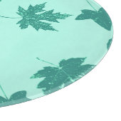 Planche À Découper Feuilles d'automne - turquoise et aqua (Coin)