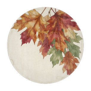 Planche À Découper Feuilles de érable d'automne à l'aquarelle Élégant