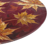 Planche À Découper Feuilles de Érable Dorées Peinture d'Automne (Coin)