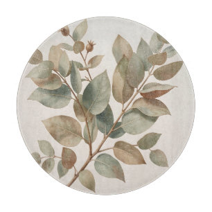 Planche À Découper Feuilles de eucalyptus vert sauge doux Botanique