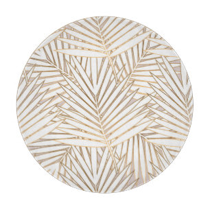 Planche À Découper Feuilles de palmiers dorés : art déco.