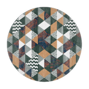 Planche À Découper Feuilles de palmiers géométriques, motif à la mode