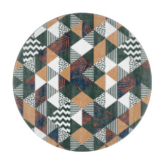 Planche À Découper Feuilles de palmiers géométriques, motif à la mode