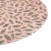 Planche À Découper Feuilles d'or chatoyants sur bois rose (Coin)