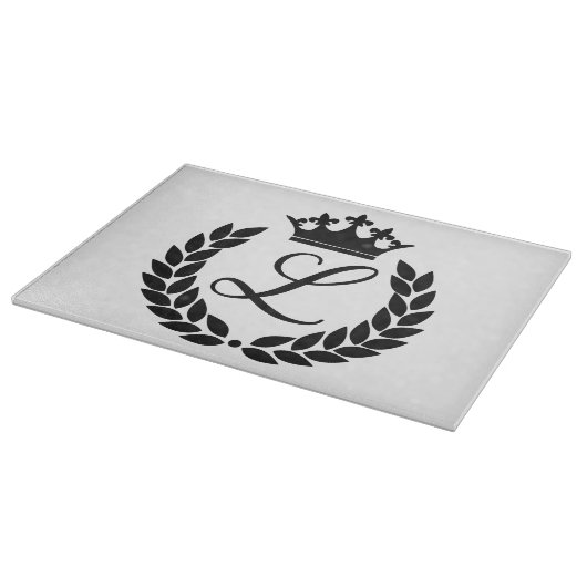 Planche À Découper Feuilles et couronne de laurier de monogramme pers (Coin)