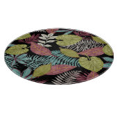 Planche À Découper Feuilles sombres tropicaux : Motif textile (Coin)