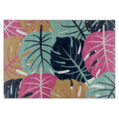 Planche À Découper Feuilles Tropical Palm en rose et bleu | Décorativ (Devant)