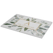 Planche à découper feuilles tropicales vertes aqua (Coin)