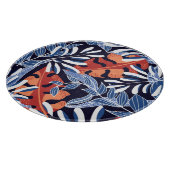 Planche À Découper Feuilles tropicaux colorés Arrière - plan bleu (Coin)