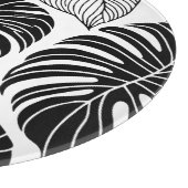 Planche À Découper Feuilles tropicaux modernes noirs et blancs (Coin)