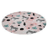 Planche À Découper Feuilles tropicaux Zebras Cravate-Dye Motif (Coin)