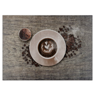 Planche À Découper Fèves de cacao chaud et de cacao