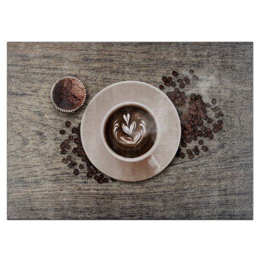 Planche À Découper Fèves de cacao chaud et de cacao (Devant)