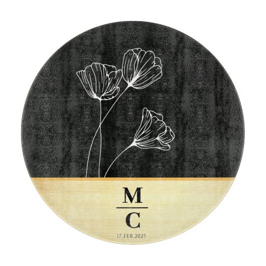 Planche À Découper Fiançailles Mariage personnalisé moderne Nom du co (Devant)