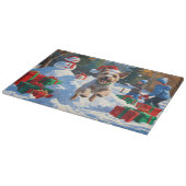 Planche À Découper Fil Fox Terrier coule la neige avec Casquette de N (Coin)