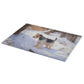 Planche À Découper Fil Fox Terrier Laisser neiger Noël (Coin)