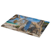 Planche À Découper Filets de pêche séchant sur la plage (Coin)