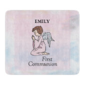 Planche À Découper Fille, ange de première communion (Devant)