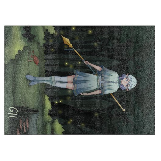 Planche À Découper Fille de la forêt Anime, gameart (Devant)