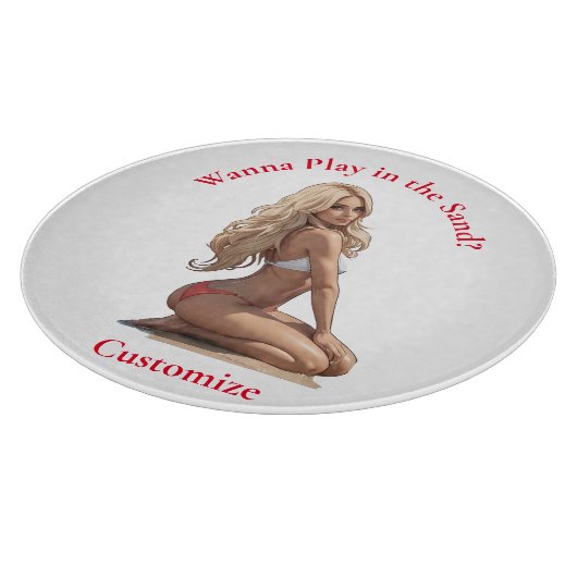Planche À Découper Fille de plage de Bikini Thunder_Cove (Coin)