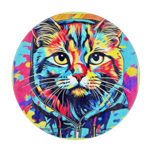 Planche À Découper Finesse Feline : Meilleur art de peinture de chat