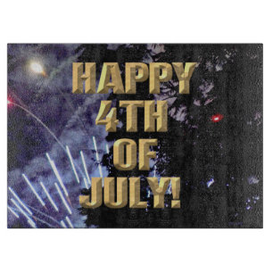 Planche À Découper Fireworks 1 4 juillet plateau de coupe en verre