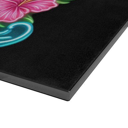 Planche À Découper Flamant rose de néon tropical (Coin)