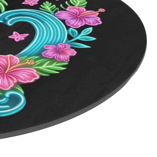 Planche À Découper Flamant rose de néon tropical (Coin)