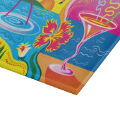 Planche À Découper Flamant rose et cocktail d'été (Coin)
