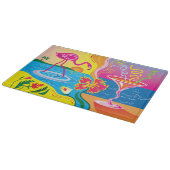 Planche À Découper Flamant rose et cocktail d'été (Coin)