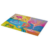 Planche À Découper Flamant rose et cocktail d'été (Coin)