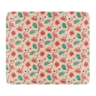 Planche À Découper Flamant Rose Été Motif Tropical