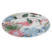 Planche À Découper Flamant rose Fleurs Exotiques Tropical Simples (Coin)