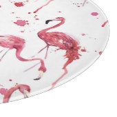 Planche À Découper Flamant rose motif aquarelle, design dynamique. (Coin)