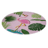 Planche À Découper Flamant rose Palm Feuille Tropical Design (Coin)