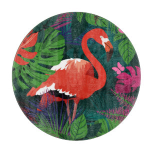 Planche À Découper Flamant rose rose : Harmonie des papillons tropica