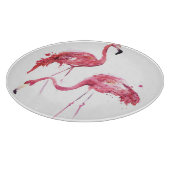 Planche À Découper Flamants roses aquarelle, Design élégant. (Coin)