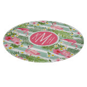 Planche À Découper Flamants roses Et Grèves| Monogramme (Coin)