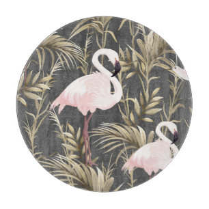 Planche À Découper Flamants roses & Or : Pink Tropical Elegance.