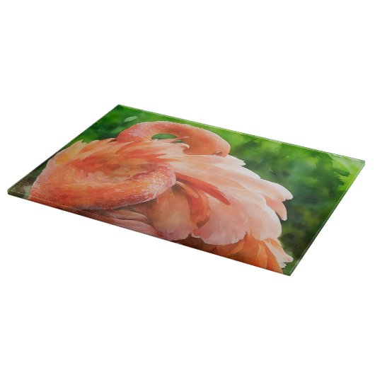 Planche À Découper Flamingo Bird Art Glass Cutting Board (Coin)