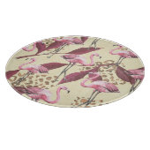 Planche À Découper Flamingo rose tropical, motif léopard. (Coin)