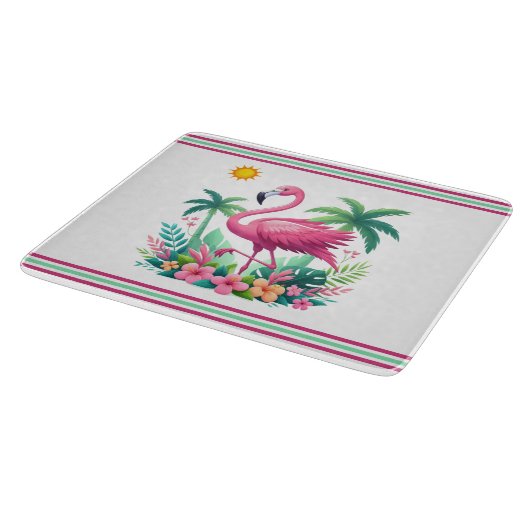 Planche À Découper Flamingo rose tropicale/Floride (Coin)