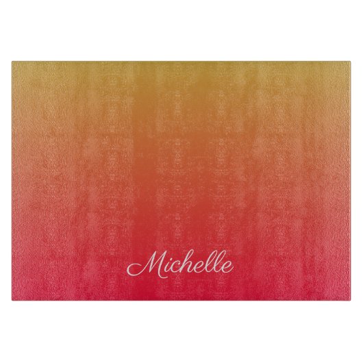 Planche À Découper Flamme personnalisée rouge et jaune ombre (Devant)