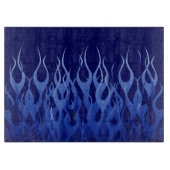 Planche À Découper Flammes de course bleu froid (Devant)