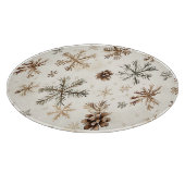 Planche À Découper Flammes de neige et pinecones d'hiver rustiques (Coin)