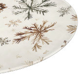 Planche À Découper Flammes de neige et pinecones d'hiver rustiques (Coin)