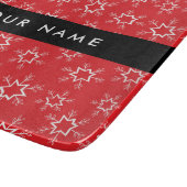 Planche À Découper Flammes de neige rouges et blanches, Votre nom, Pe (Coin)